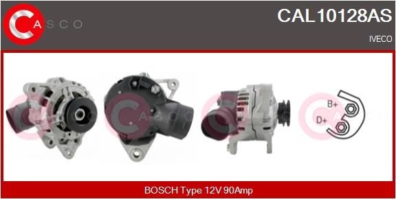 CASCO CAL10128AS Alternator 12V, 90A, M8, CPA0094, Ø 67 mm, with integrated regulator