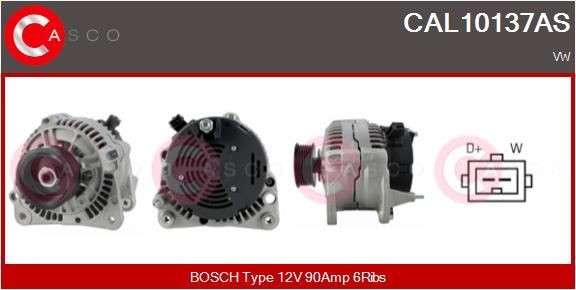 CASCO CAL10137AS Alternator 12V, 90A, CPA0084, with integrated regulator