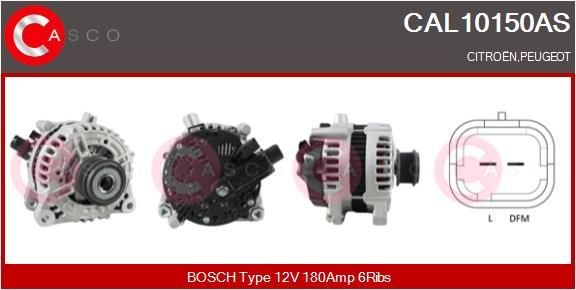 CASCO CAL10150AS Alternator 12V, 180A, M8, CPA0016, Ø 57 mm, with integrated regulator