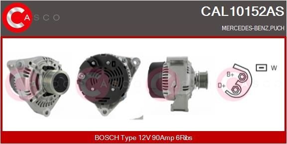 CASCO CAL10152AS Alternator 12V, 90A, M8, CPA0096, Ø 56 mm, with integrated regulator
