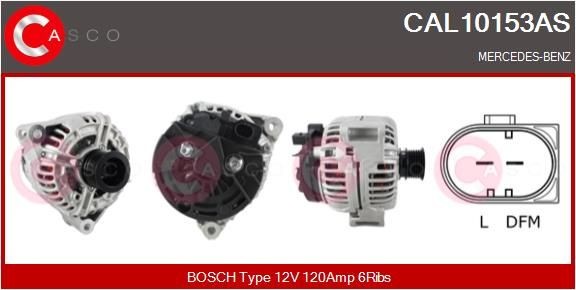 CASCO CAL10153AS Alternator 12V, 120A, CPA0155, Ø 48 mm, with integrated regulator