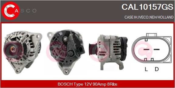 CASCO 12V, 90A, M8, CPA0198, Ø 55 mm, with integrated regulator Number of ribs: 8 Generator CAL10157GS buy