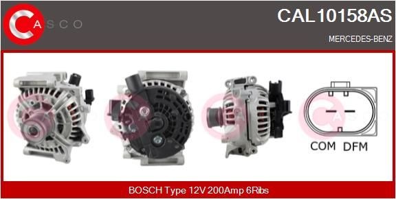 CASCO CAL10158AS Alternator 12V, 200A, CPA0154, with integrated regulator