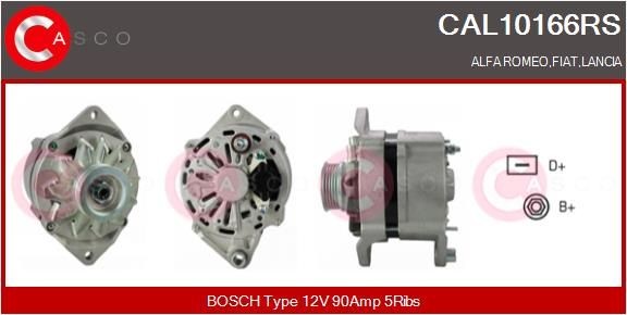 CASCO CAL10166RS Alternator 12V, 90A, CPA0090, Ø 68 mm, with integrated regulator