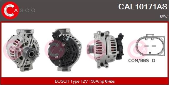 CASCO 12V, 150A, M8, CPA0223, Ø 49 mm, with integrated regulator Number of ribs: 6 Generator CAL10171AS buy