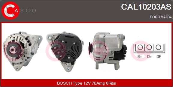 CASCO CAL10203AS Alternator 12V, 70A, CPA0108, with integrated regulator