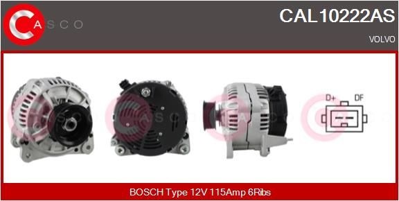 CASCO CAL10222AS Alternator 12V, 115A, CPA0121, with integrated regulator