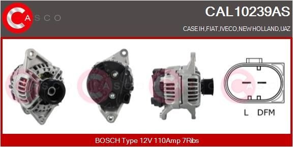 CASCO CAL10239AS Alternator 12V, 110A, M8, CPA0155, Ø 55 mm, with integrated regulator