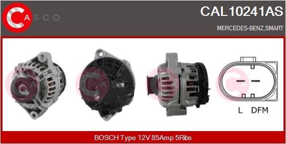 CASCO CAL10241AS Alternator 12V, 85A, CPA0155, Ø 53 mm, with integrated regulator