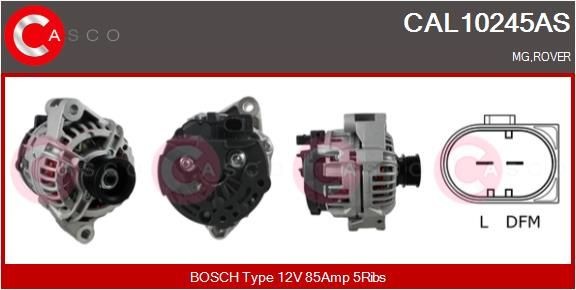 CASCO CAL10245AS Alternator 12V, 85A, CPA0155, with integrated regulator