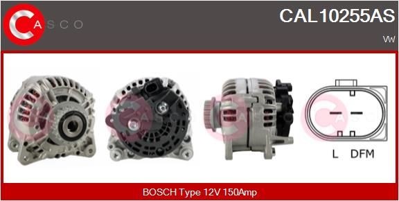 CASCO CAL10255AS Alternator 12V, 150A, CPA0155, with integrated regulator