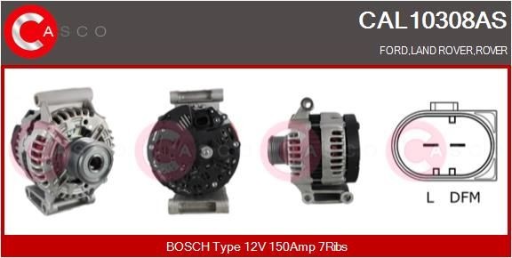 CAL10308AS CASCO Generator LAND ROVER 12V, 150A, M8, CPA0155, Ø 60 mm, with integrated regulator