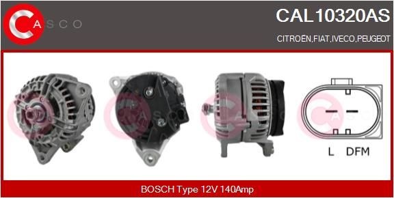 CASCO CAL10320AS Alternator 12V, 140A, M8, CPA0155, with integrated regulator