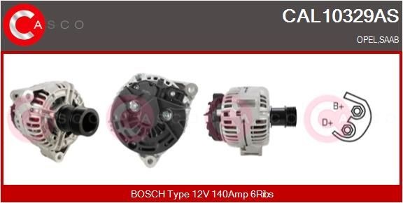 CASCO 12V, 140A, CPA0094, with integrated regulator Number of ribs: 6 Generator CAL10329AS buy