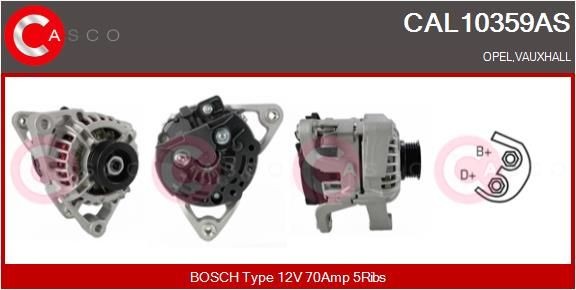CASCO 12V, 70A, CPA0094, Ø 54 mm, with integrated regulator Number of ribs: 5 Generator CAL10359AS buy