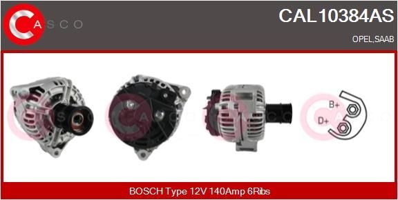 CASCO CAL10384AS Alternator 12V, 140A, CPA0094, Ø 53 mm, with integrated regulator