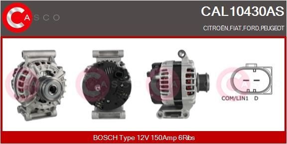 CAL10430AS CASCO Generator CITROËN 12V, 150A, M8, CPA0219, Ø 59 mm