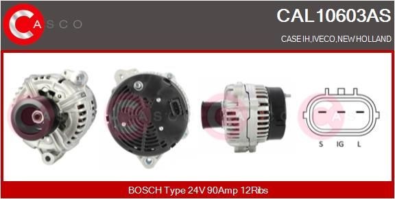 CASCO 24V, 90A, CPA0114, Ø 69 mm, with integrated regulator Number of ribs: 12 Generator CAL10603AS buy