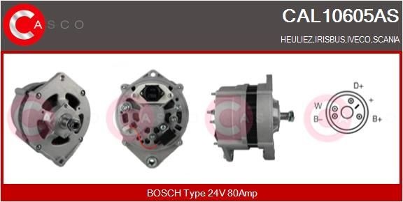 CASCO 24V, 80A, M8, CPA0138, mit integriertem Regler Lichtmaschine CAL10605AS kaufen