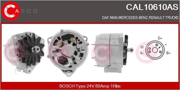 CASCO CAL10610AS Lichtmaschine für MERCEDES-BENZ UNIMOG LKW in Original Qualität