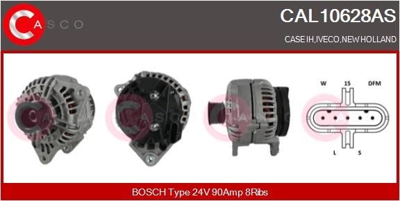 CASCO CAL10628AS Alternator 24V, 90A, CPA0142, with integrated regulator