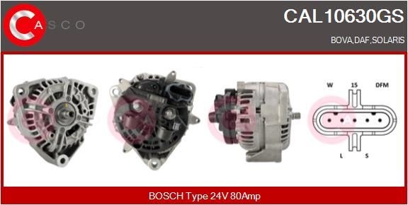CASCO 24V, 80A, CPA0142, mit integriertem Regler Lichtmaschine CAL10630GS kaufen