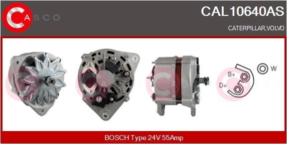 CASCO 24V, 55A, M8, CPA0097, mit integriertem Regler Lichtmaschine CAL10640AS kaufen