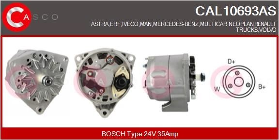 CASCO CAL10693AS Lichtmaschine für MERCEDES-BENZ NG LKW in Original Qualität