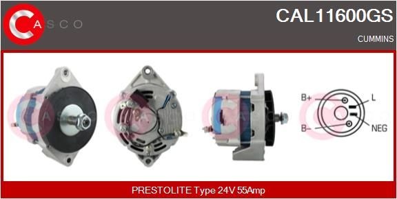 CASCO 24V, 55A, CPA0191, with integrated regulator Generator CAL11600GS buy
