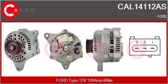CASCO CAL14112AS Alternator 12V, 130A, CPA0169, with integrated regulator