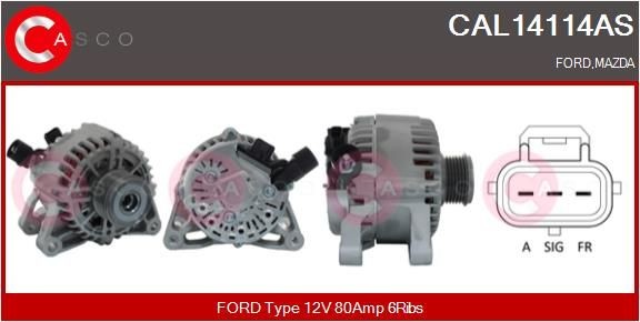 Original CASCO Alternators CAL14114AS for FORD FIESTA