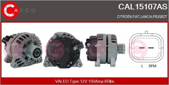 CASCO 12V, 150A, CPA0177, Ø 57 mm, with integrated regulator Number of ribs: 6 Generator CAL15107AS buy