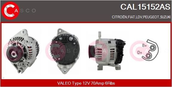 CASCO CAL15152AS Alternator 96076408