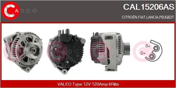 CASCO CAL15206AS Alternator 12V, 120A, CPA0094, with integrated regulator
