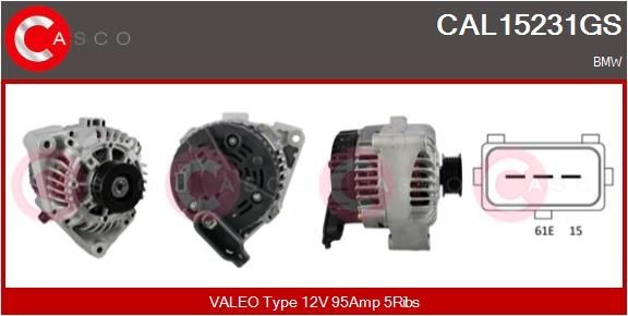 CASCO CAL15231GS Alternator 12-31-2-245-576