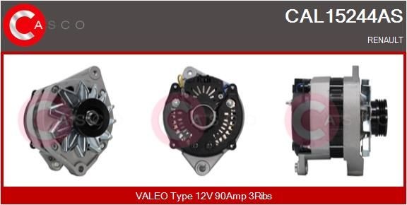 CASCO CAL15244AS Alternator 12V, 90A, M6, CPA0035, Ø 64 mm, with integrated regulator