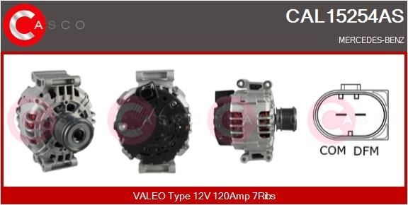 CASCO CAL15254AS Alternator 12V, 120A, CPA0154, with integrated regulator
