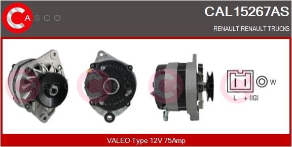 CASCO 12V, 75A, CPA0038, with integrated regulator Generator CAL15267AS buy