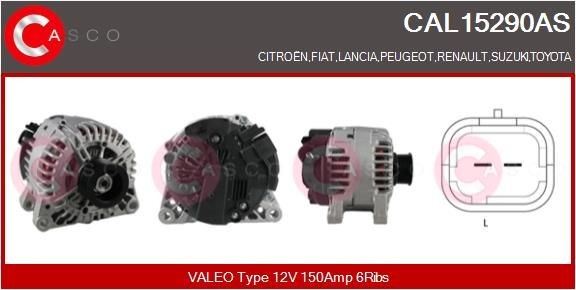 CAL15290AS CASCO Generator SUZUKI 12V, 150A, CPA0156, Ø 54 mm, with integrated regulator