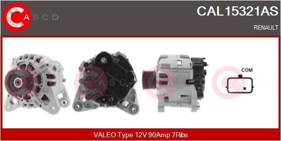 CASCO 12V, 90A, M8, CPA0233, Ø 55 mm, with integrated regulator Number of ribs: 7 Generator CAL15321AS buy