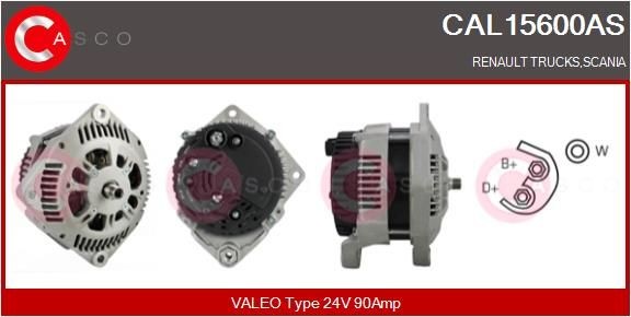 CASCO 24V, 90A, M8, CPA0097, with integrated regulator Generator CAL15600AS buy