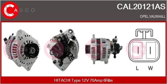 CASCO CAL20121AS Alternator 12V, 70A, CPA0056, with integrated regulator