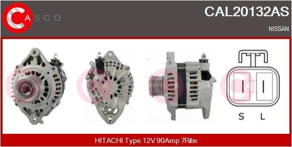 CASCO CAL20132AS Alternator 12V, 90A, M8, CPA0054, Ø 60 mm, with integrated regulator