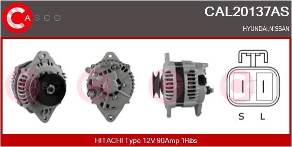 CASCO CAL20137AS Alternator 12V, 90A, M8, CPA0054, Ø 80 mm, with integrated regulator