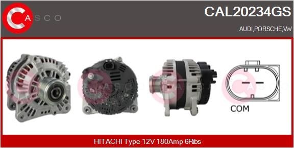 CASCO 12V, 180A, CPA0149, Ø 56 mm Number of ribs: 6 Generator CAL20234GS buy