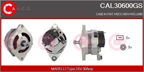CASCO CAL30600GS Alternator 24V, 30A, CPA0090, with integrated regulator