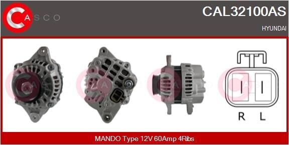 CASCO CAL32100AS Alternator 12V, 60A, CPA0053, with integrated regulator