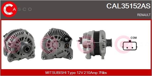 CASCO 12V, 210A, M8, CPA0208, Ø 49 mm Number of ribs: 7 Generator CAL35152AS buy