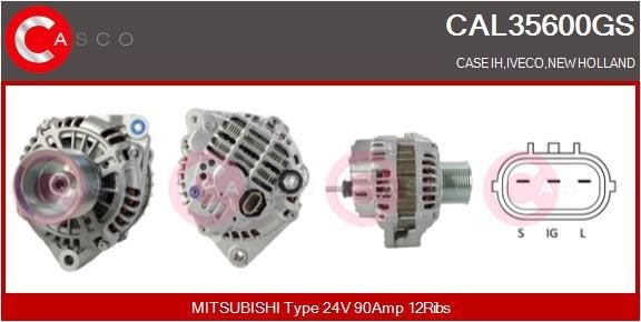 CASCO 24V, 90A, M8, CPA0114, Ø 69 mm, mit integriertem Regler Rippenanzahl: 12 Lichtmaschine CAL35600GS kaufen