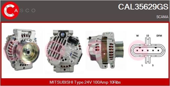 CASCO 24V, 100A, M8, CPA0142, Ø 88 mm Number of ribs: 10 Generator CAL35629GS buy